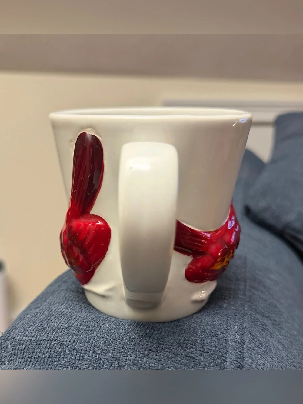 Pottery Barn Cardinal 3D Stoneware Mug